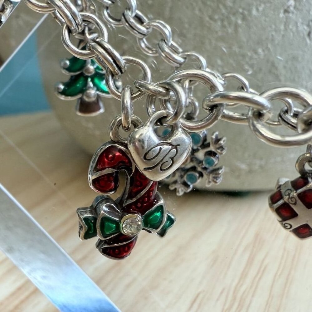 Brighton Christmas Charm Bracelet Silver Tone w Enamel - Picture 6 of 10